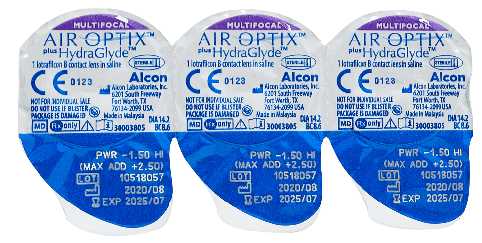 Контактные линзы AIR OPTIX plus HydraGlyde Multifocal, 3 pk