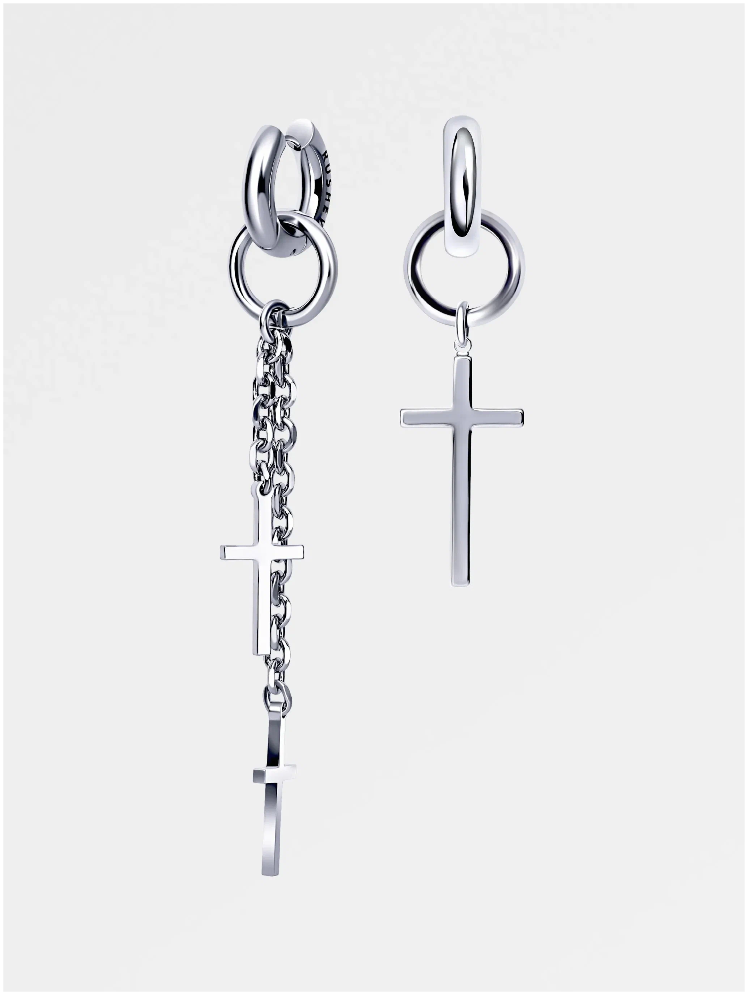 Ассиметричные серьги с крестами 012G2W