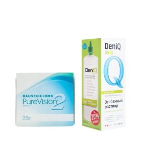 Набор Pure Vision 2HD,6 pk + раствор DenIQ Unihyal 360 ml