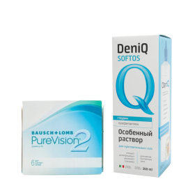 Набор Pure Vision 2HD,6 pk + раствор DenIQ 360 ml