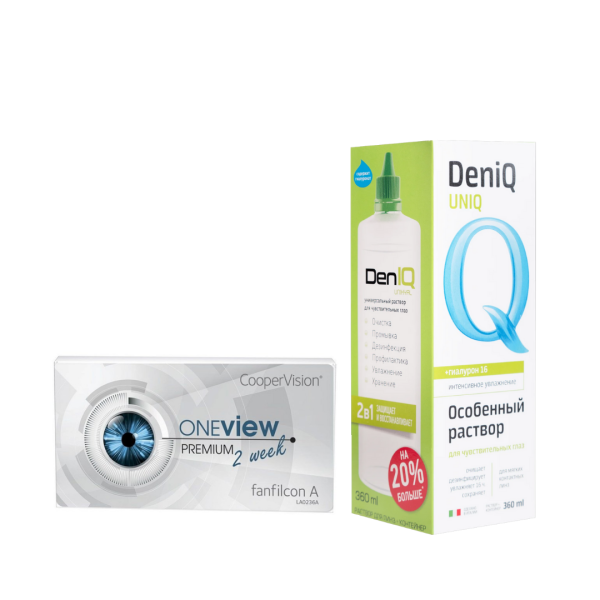 Набор OneView premium (Fanfilkon A), 6pk + раствор DenIQ Unihyal 360 ml Набор OneView premium (Fanfilkon A), 6pk + раствор DenIQ Unihyal 360 ml