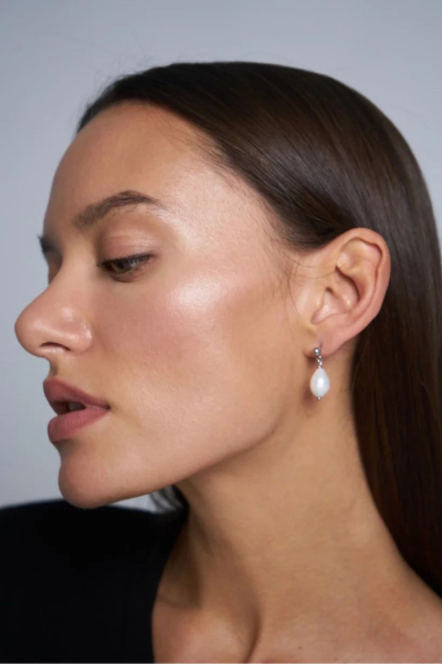 Серьги с жемчугом TYCHI серебро