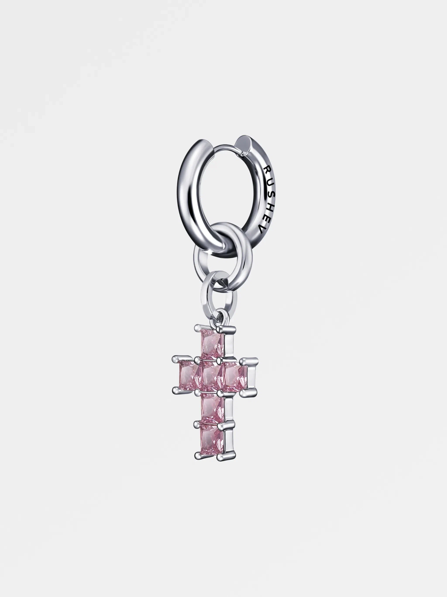 Моносерьга PINK CROSS Silver PS  
