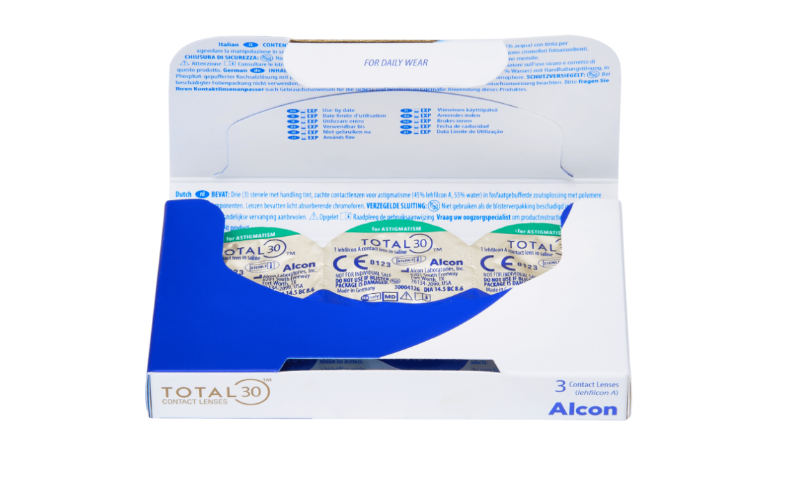 Контактные линзы TOTAL30 for Astigmatism, 3 pk
