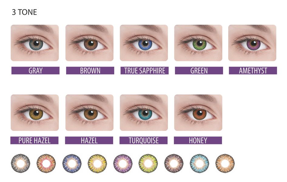 Цветные контактные линзы Adria Color 3 tone, 2 pk
