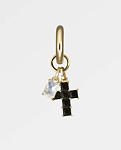 Моносерьга WHITE CRYSTAL BLACK CROSS KR2GB