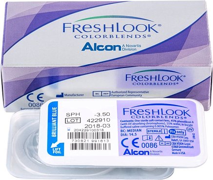 Цветные контактные линзы Freshlook ColorBlends, 2 pk