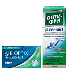 Набор Air Optix HydraGlyde for Astigmatism, 3pk + Opti-Free Pure Moist 300ml